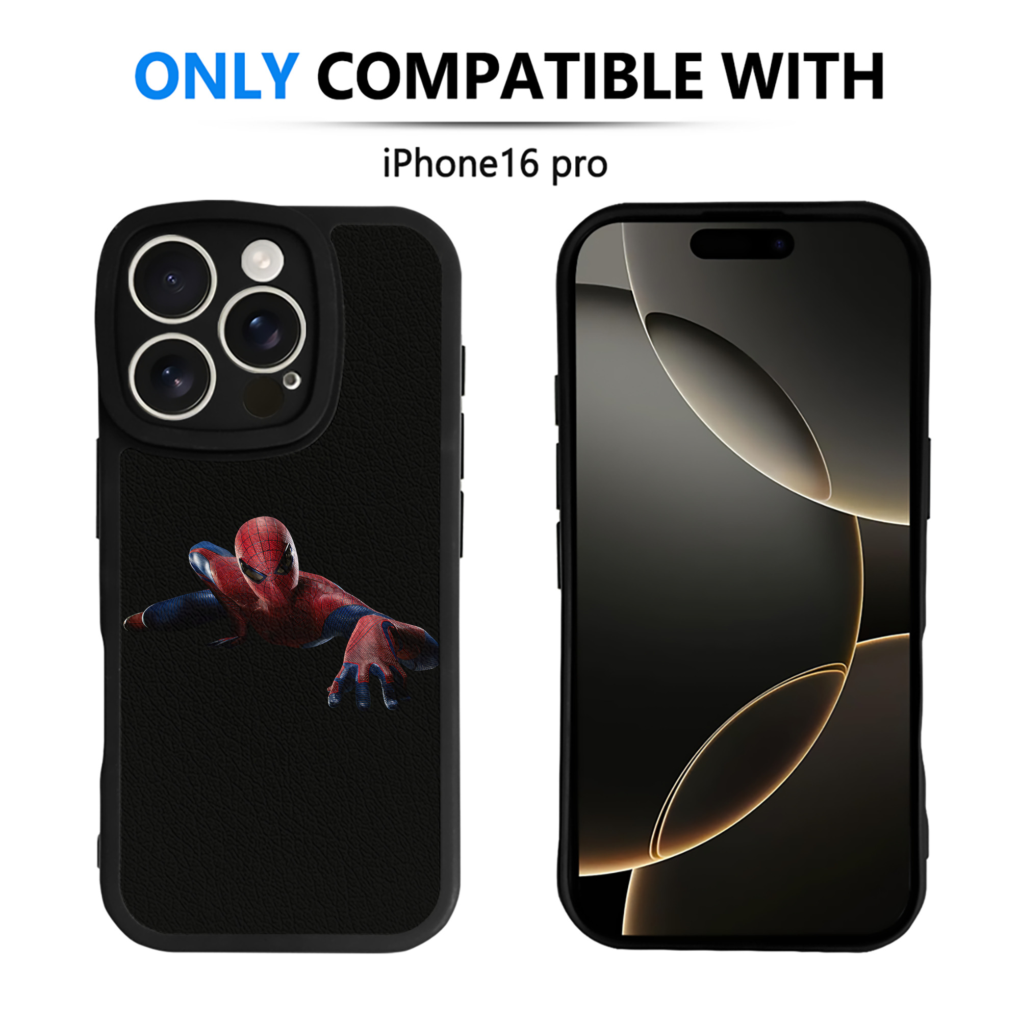 （画像用） Spider Man スパイダーマン 【iPhone 16シリーズ対応】シリコンスマホケース（レザー調） 材質：シリコン